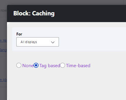 Caching Tag based